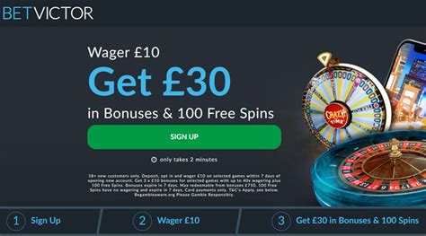BetVictor Casino Bonus: Wager £10 Get £30 + 100 Free Spins .